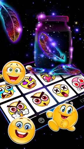 اسکرین شات 4 برنامه Neon Feathers Keyboard Theme