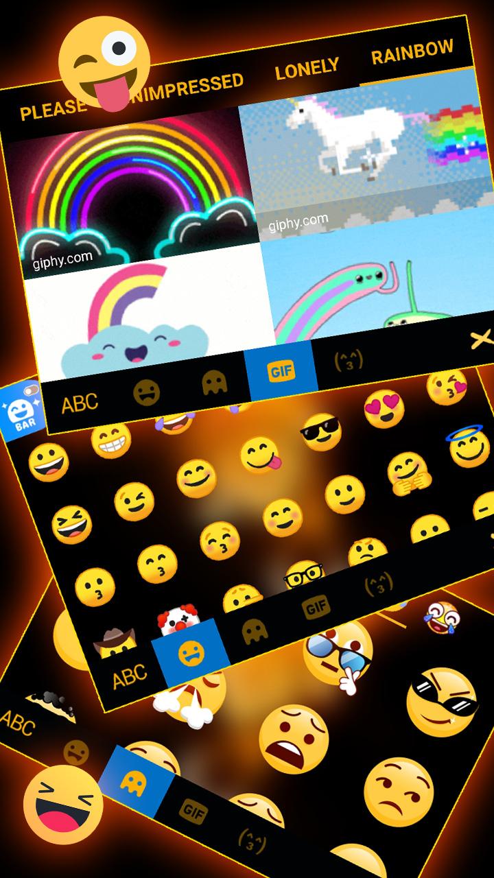 اسکرین شات 4 برنامه Neon Gold Tiger Keyboard Theme