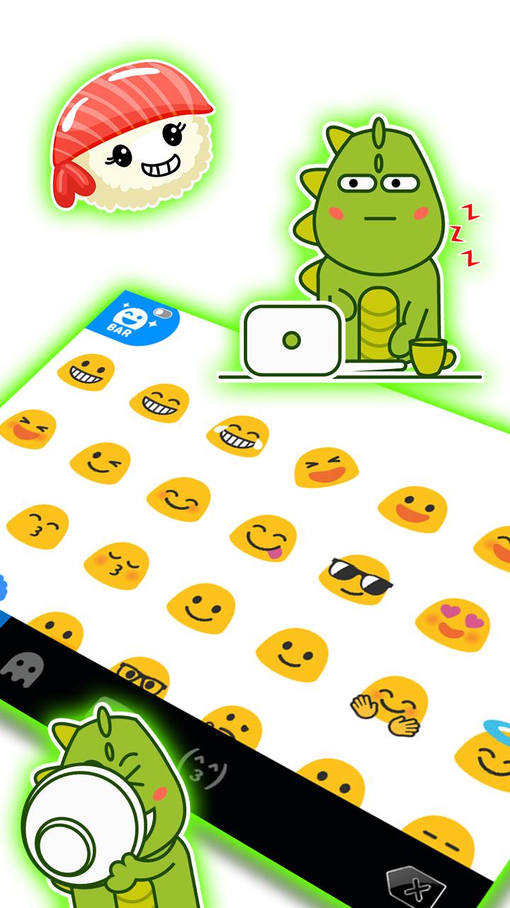 اسکرین شات 3 برنامه Neon Green Chat Keyboard Theme