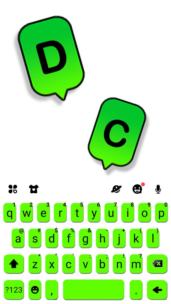 اسکرین شات 5 برنامه Neon Green Chat Keyboard Theme