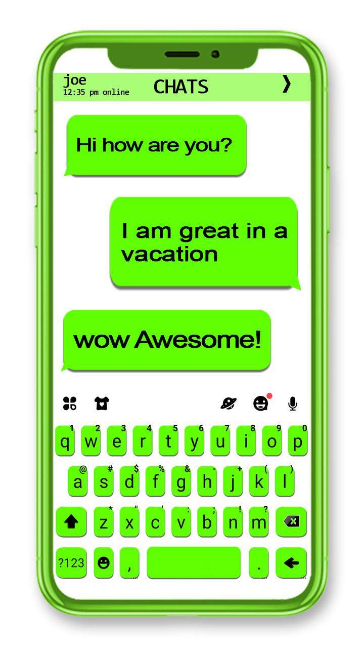 اسکرین شات 1 برنامه Neon Green Chat Keyboard Theme