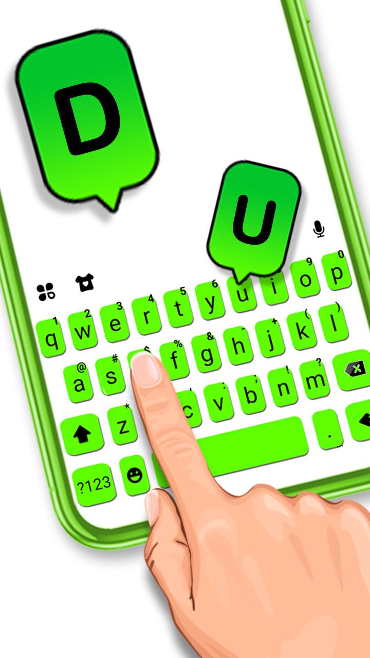 اسکرین شات 2 برنامه Neon Green Chat Keyboard Theme