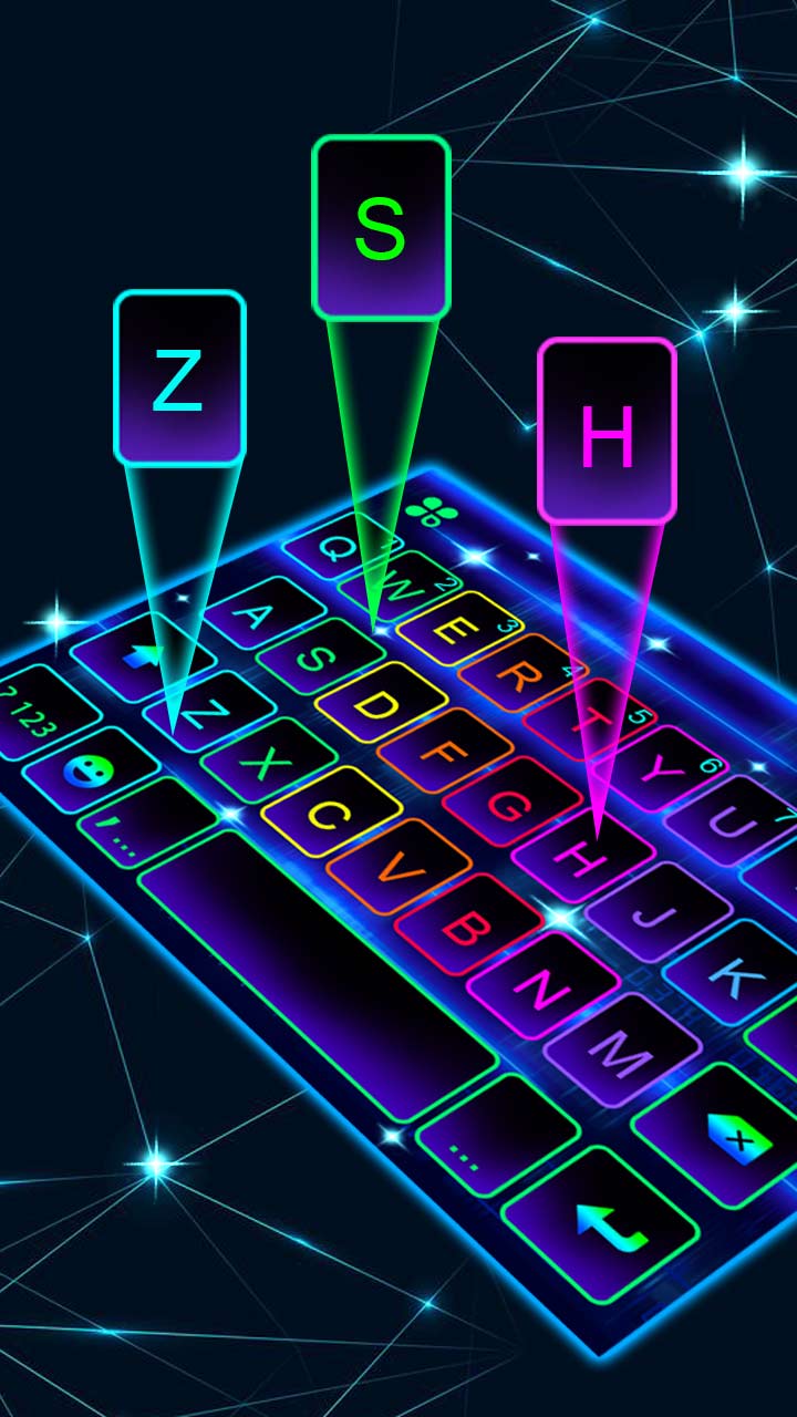 اسکرین شات 1 برنامه Neon Led Keyboard Theme