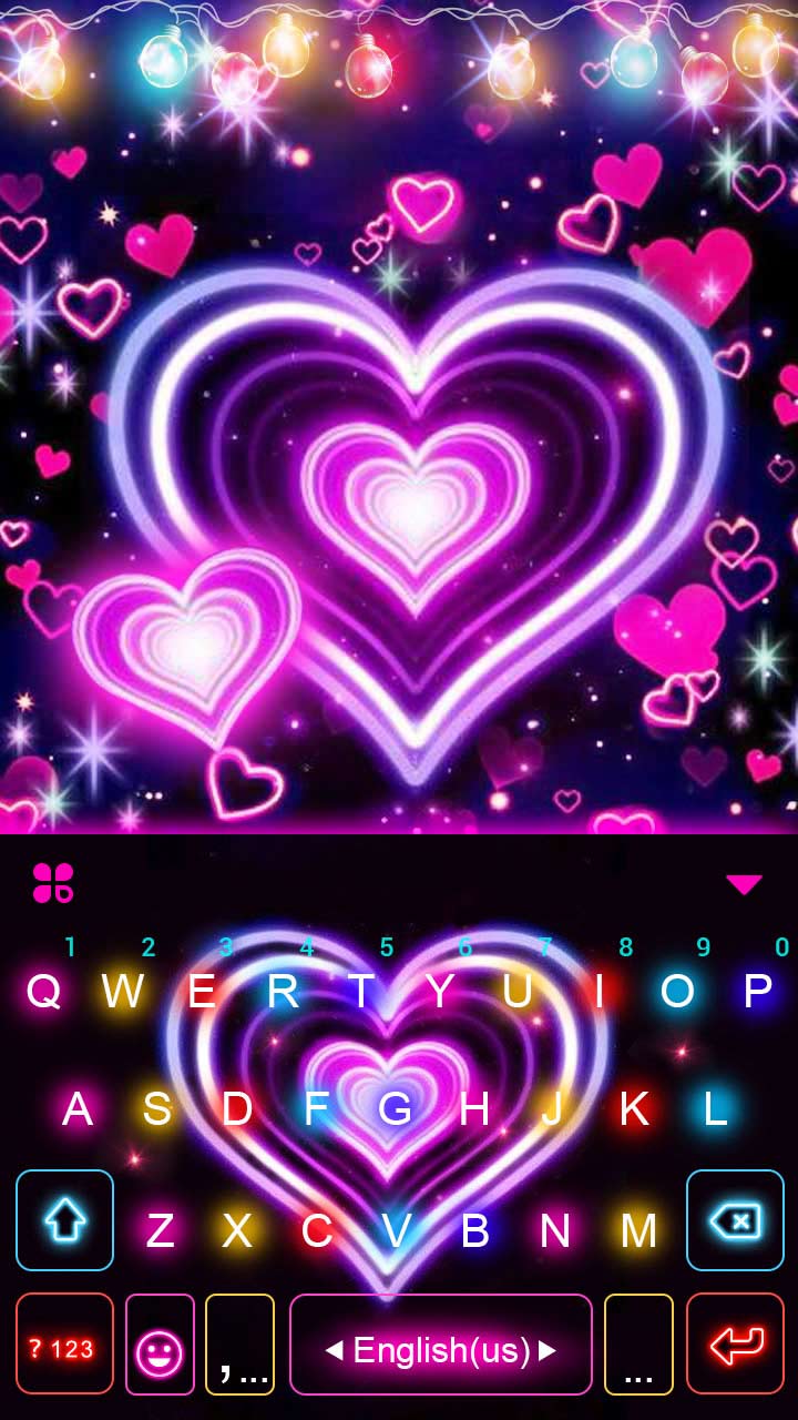 اسکرین شات 5 برنامه Neon Lights Heart Theme