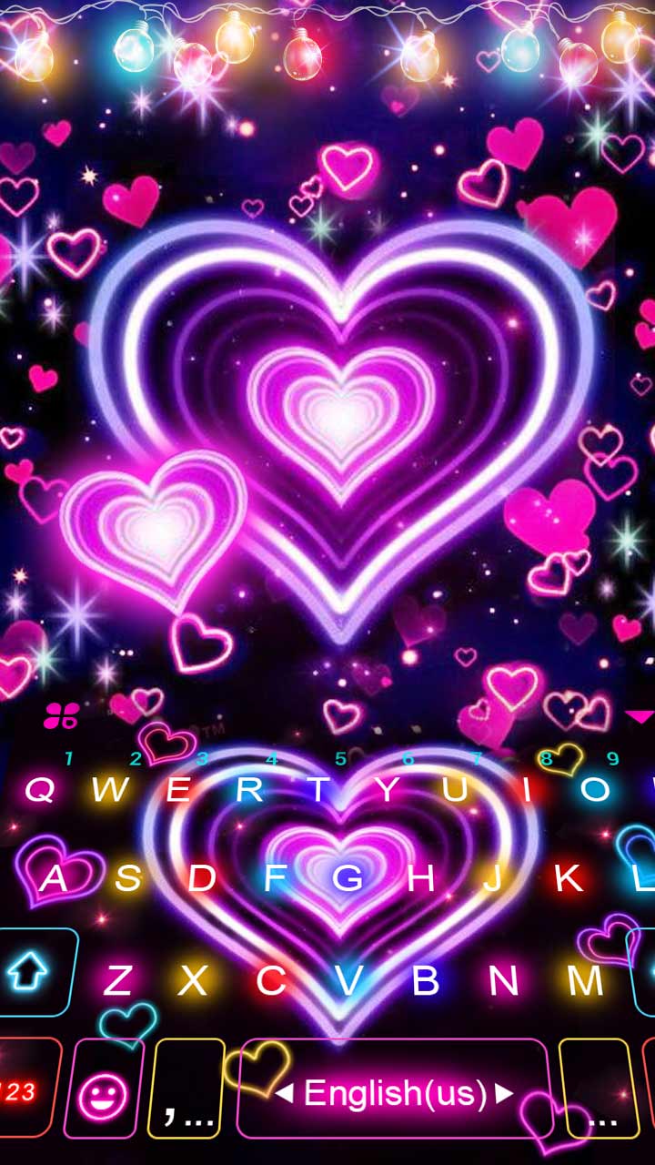 اسکرین شات 1 برنامه Neon Lights Heart Theme