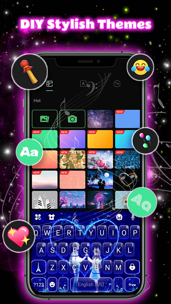 اسکرین شات 6 برنامه Neon Love Theme
