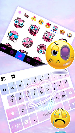 اسکرین شات 3 برنامه Neon Pastel Heart Keyboard Theme