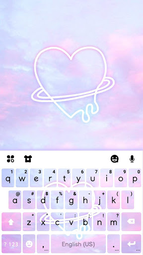 اسکرین شات 5 برنامه Neon Pastel Heart Keyboard Theme