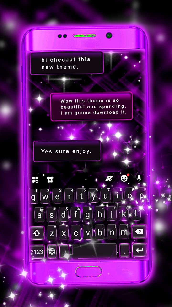 اسکرین شات 1 برنامه Neon Purple Bright Theme
