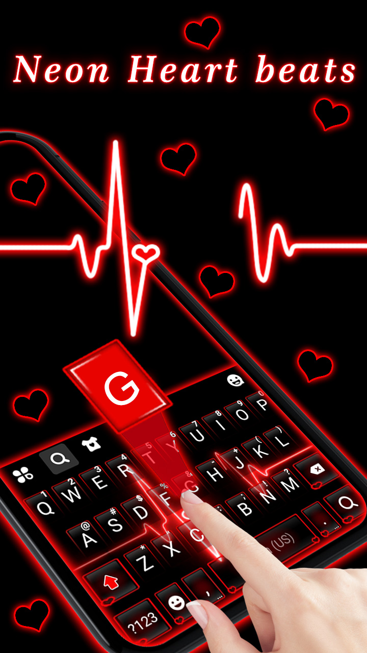 اسکرین شات 3 برنامه Neon Red Heartbeat Theme
