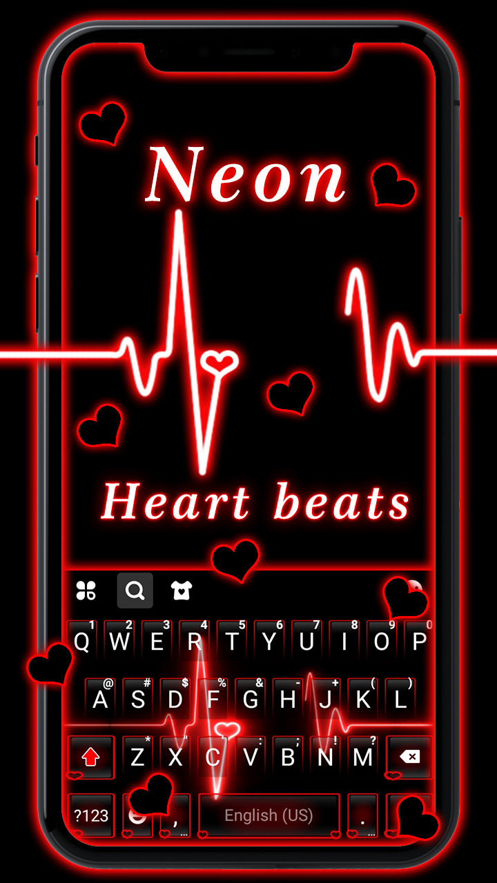 اسکرین شات 1 برنامه Neon Red Heartbeat Theme