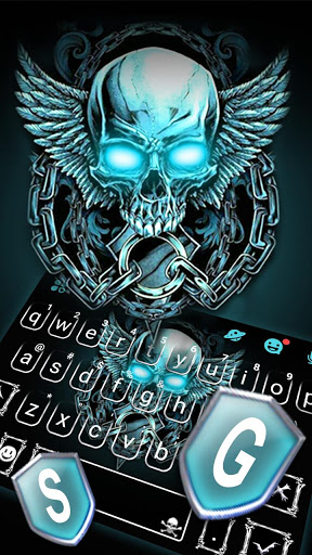 اسکرین شات 2 برنامه Neon Skull Wing Keyboard Theme