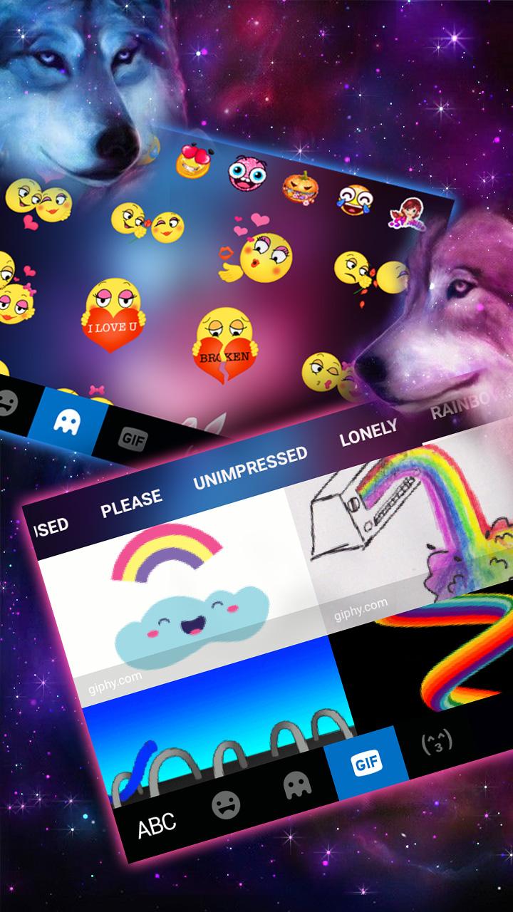 اسکرین شات 4 برنامه Neon Wolf Galaxy Keyboard Them