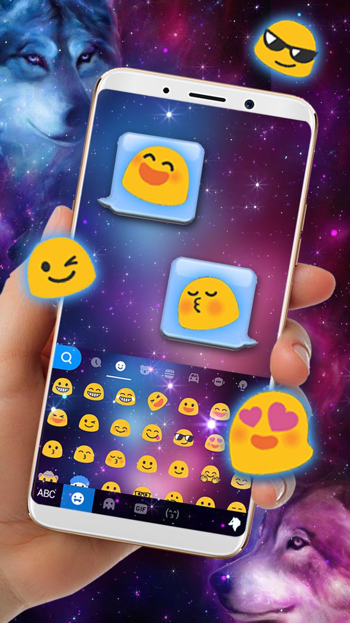 اسکرین شات 3 برنامه Neon Wolf Galaxy Keyboard Them
