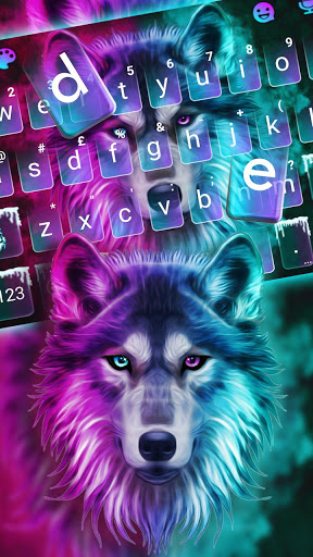 اسکرین شات 2 برنامه Neon Wolf New Keyboard Theme