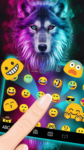 اسکرین شات 4 برنامه Neon Wolf New Keyboard Theme