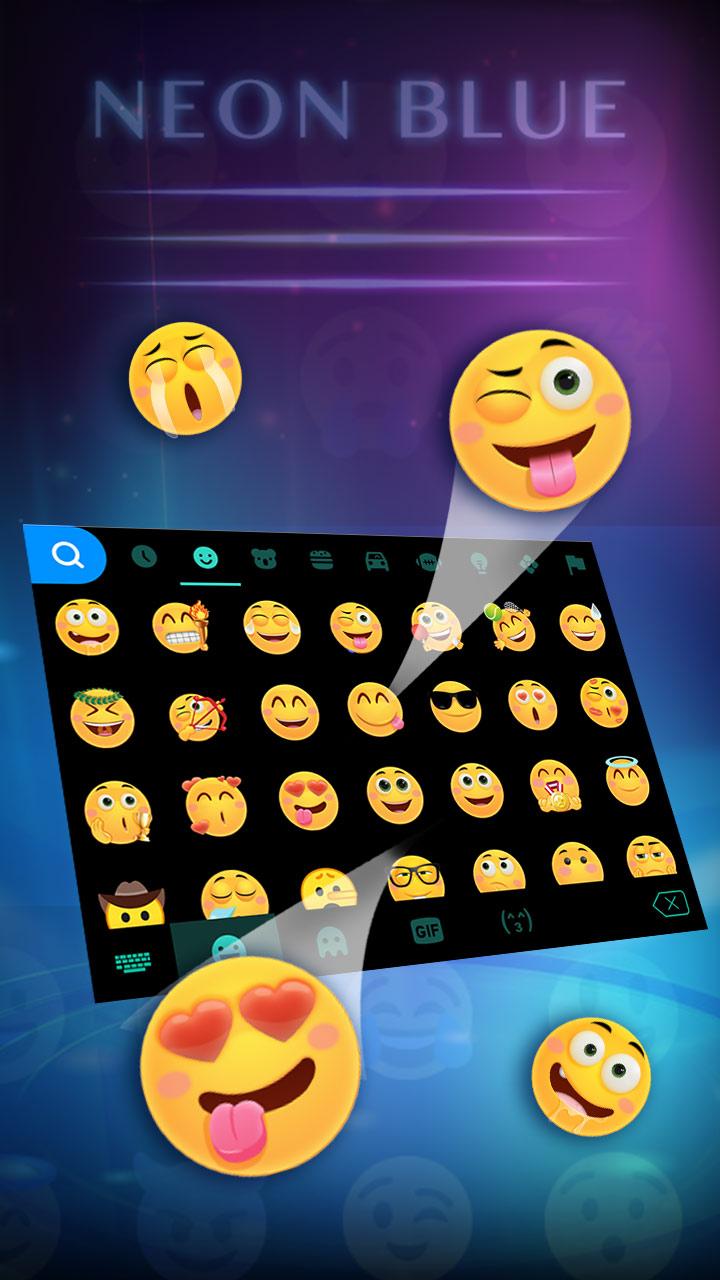 اسکرین شات 2 برنامه Neon Blue Keyboard Theme