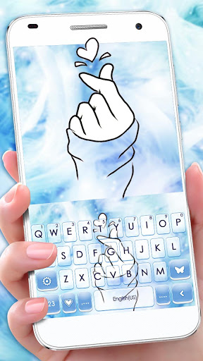 اسکرین شات 1 برنامه Pastel Blue Love Keyboard Theme