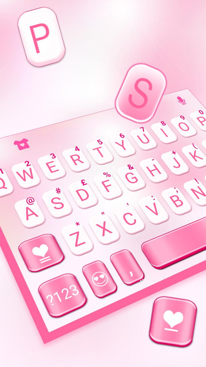 اسکرین شات 2 برنامه Pastel Pink Heart Keyboard The