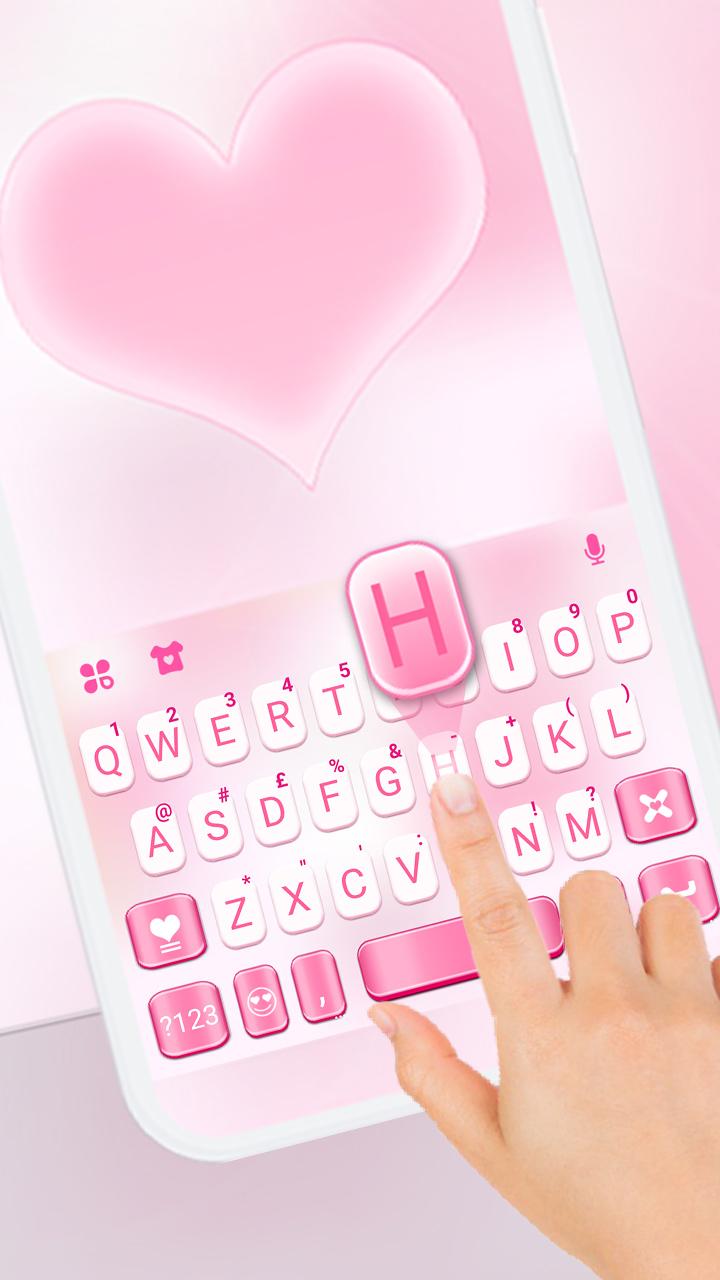 اسکرین شات 1 برنامه Pastel Pink Heart Keyboard The