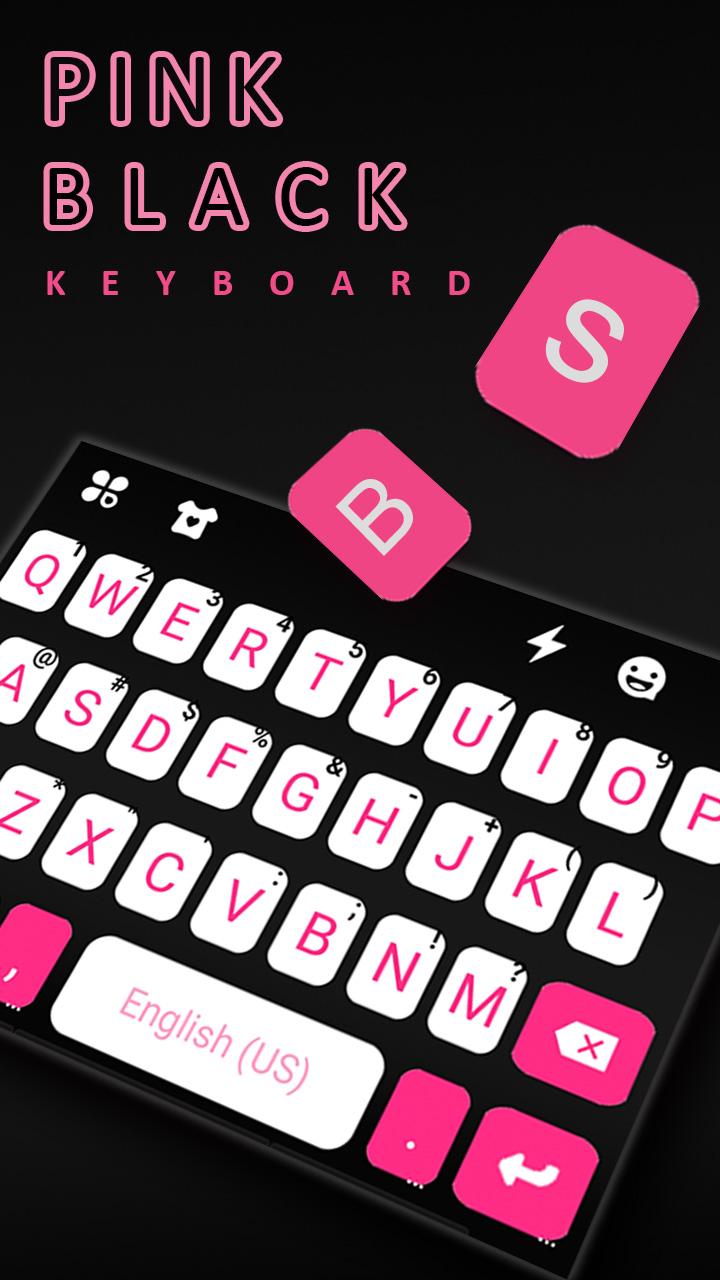 اسکرین شات 2 برنامه Pink Black Chat Keyboard Theme