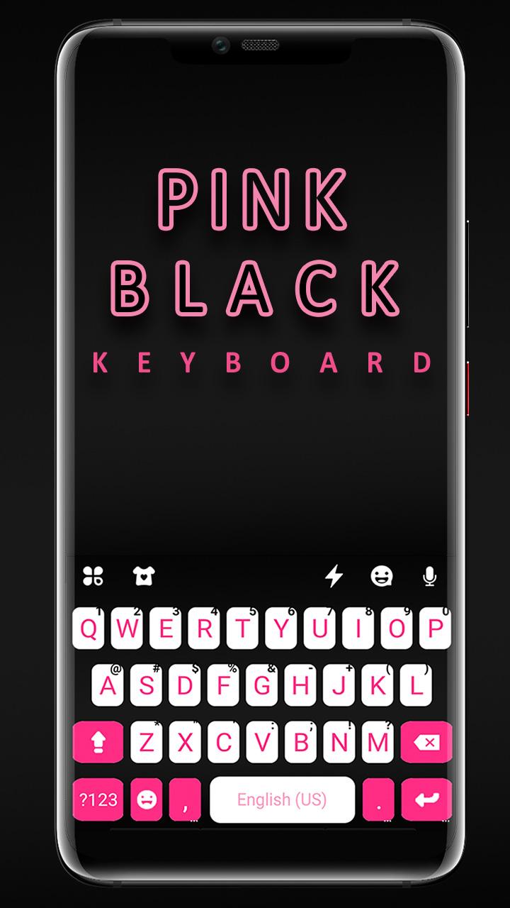اسکرین شات 1 برنامه Pink Black Chat Keyboard Theme