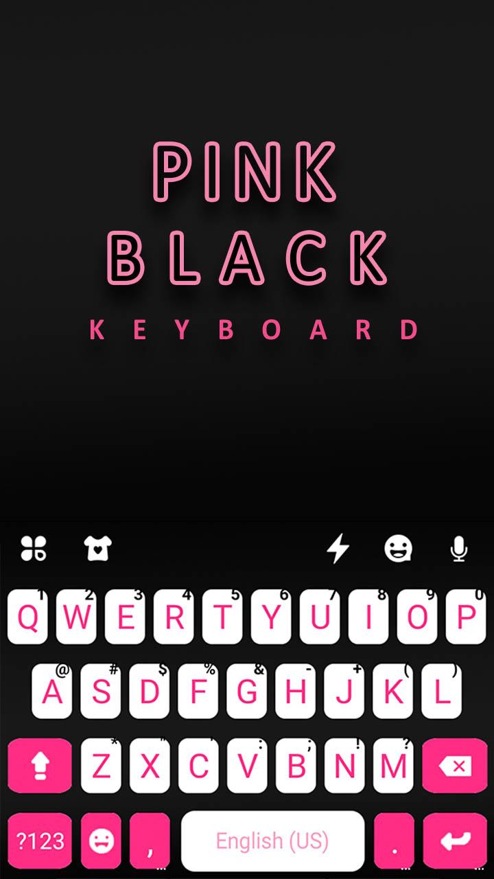 اسکرین شات 5 برنامه Pink Black Chat Keyboard Theme