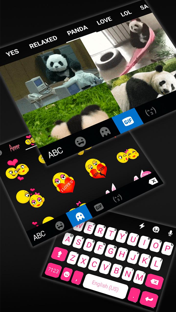 اسکرین شات 4 برنامه Pink Black Chat Keyboard Theme