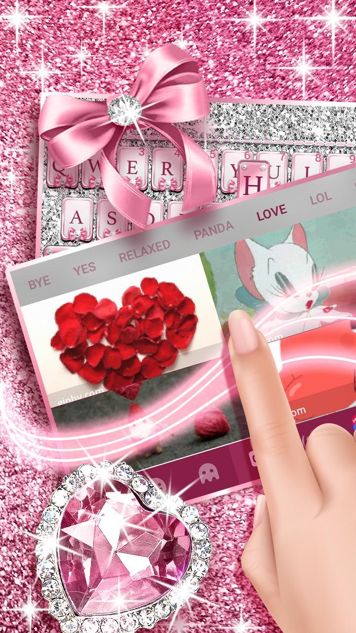 اسکرین شات 4 برنامه Pink Bow Diamond Theme