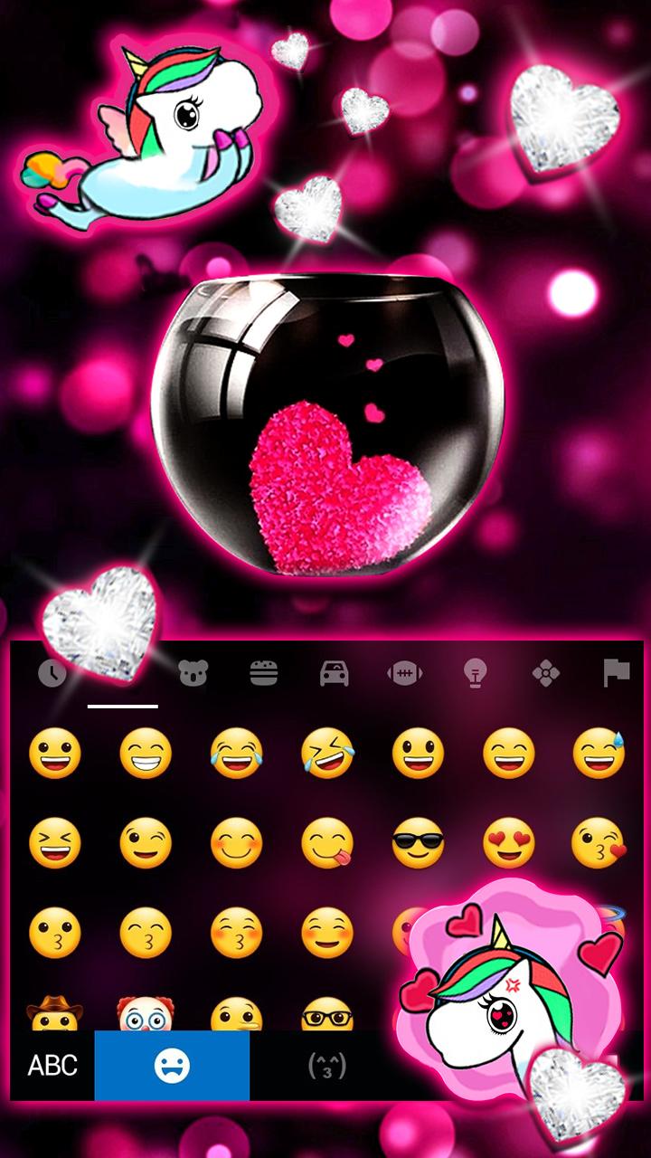 اسکرین شات 3 برنامه Pink Heart Glass Keyboard Theme