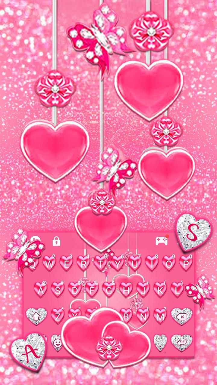 اسکرین شات 2 برنامه Pink Hearts Keyboard Theme