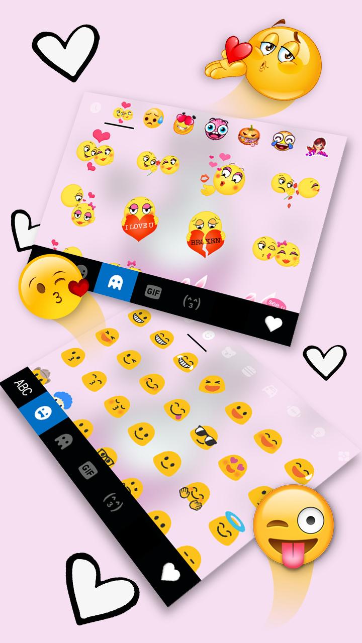اسکرین شات 3 برنامه Pink Love Heart Keyboard Theme