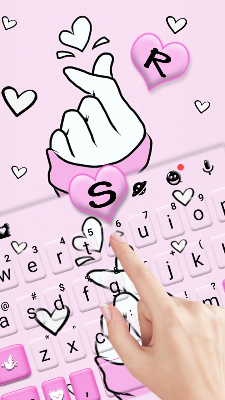 اسکرین شات 2 برنامه Pink Love Heart Keyboard Theme