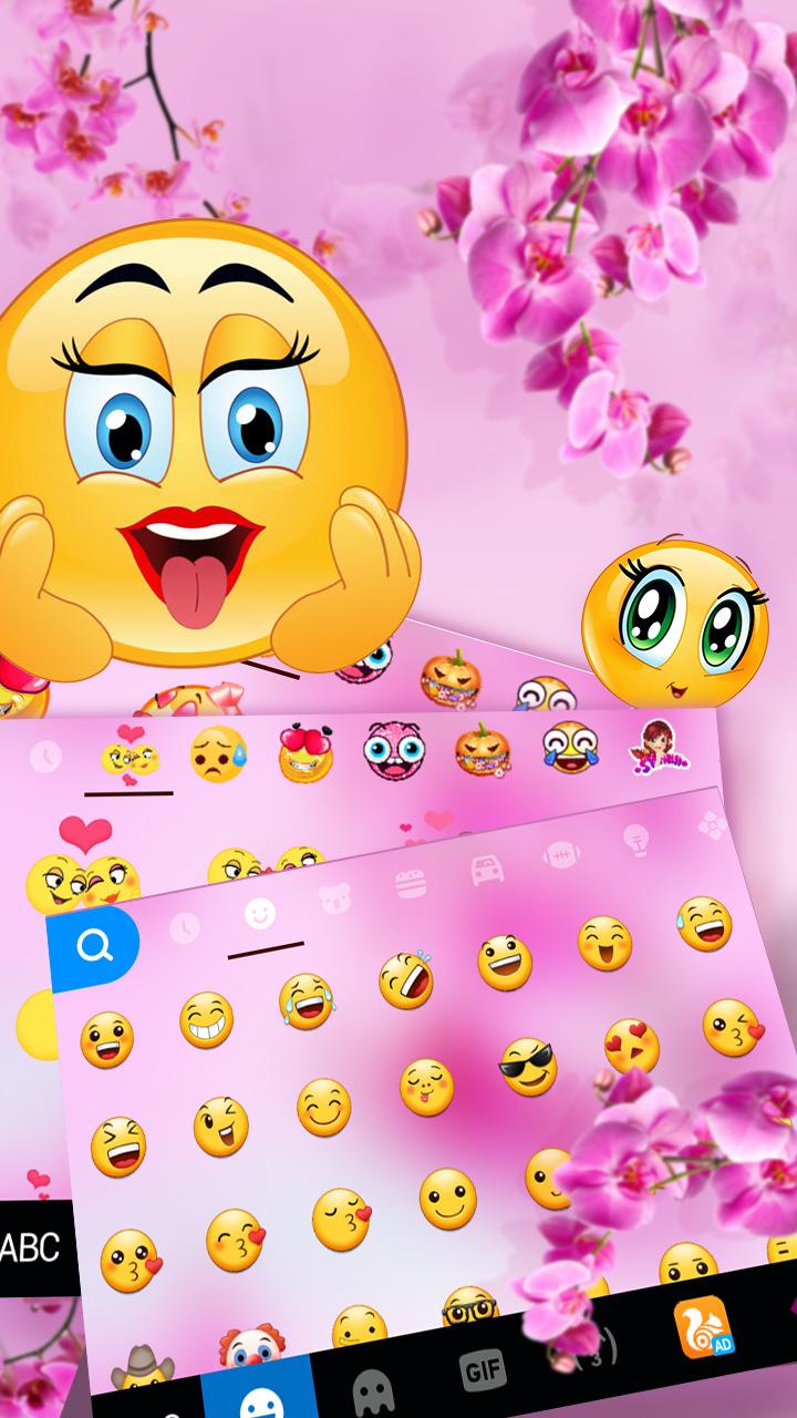 اسکرین شات 3 برنامه Pink Orchid Keyboard Theme