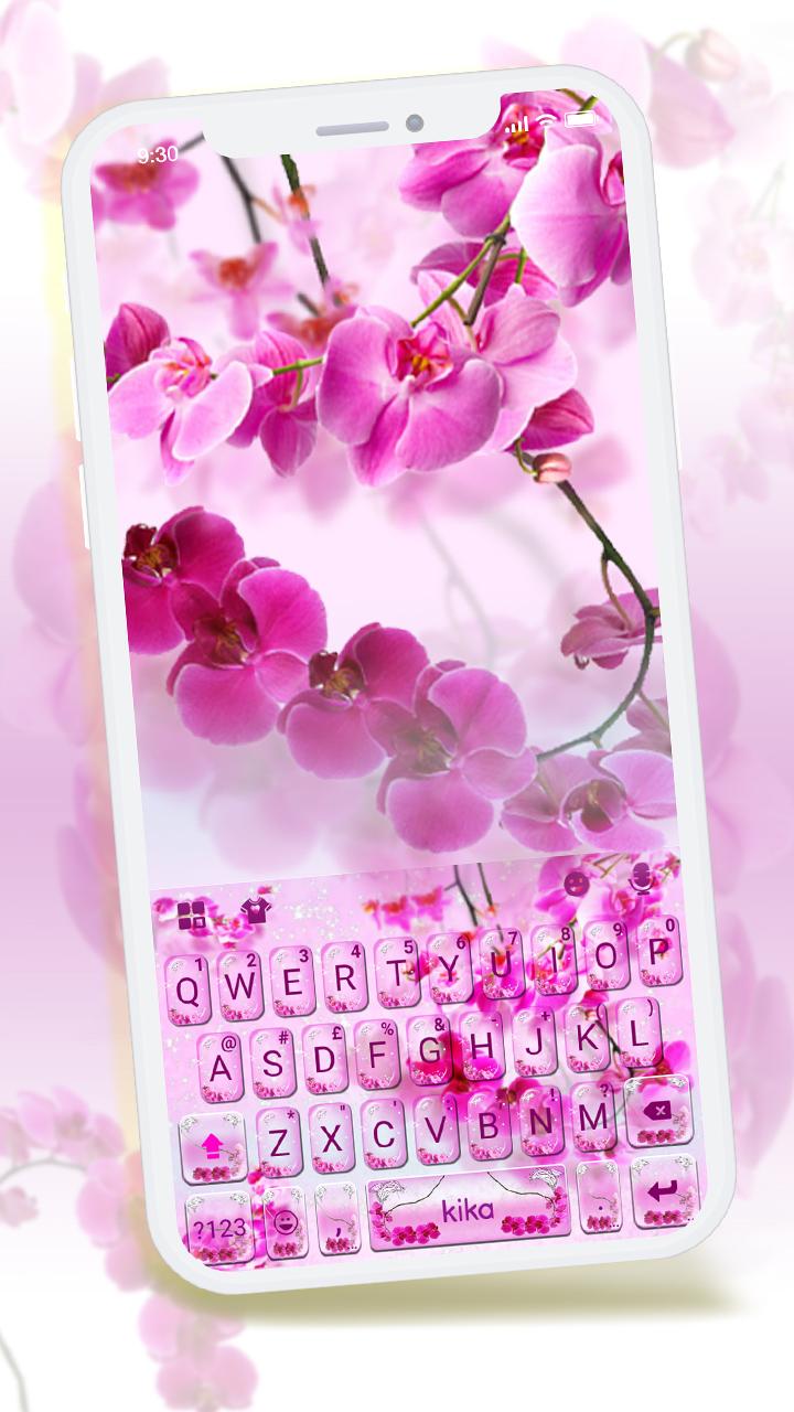 اسکرین شات 1 برنامه Pink Orchid Keyboard Theme