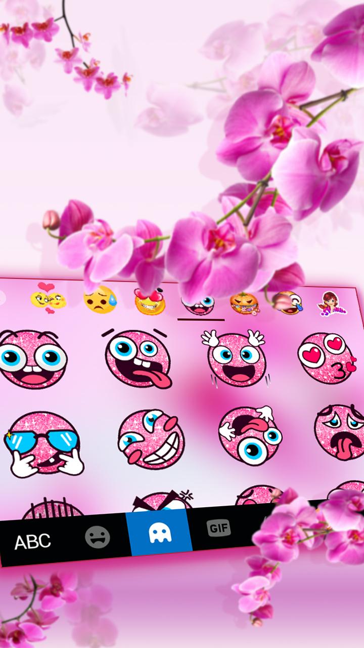 اسکرین شات 2 برنامه Pink Orchid Keyboard Theme