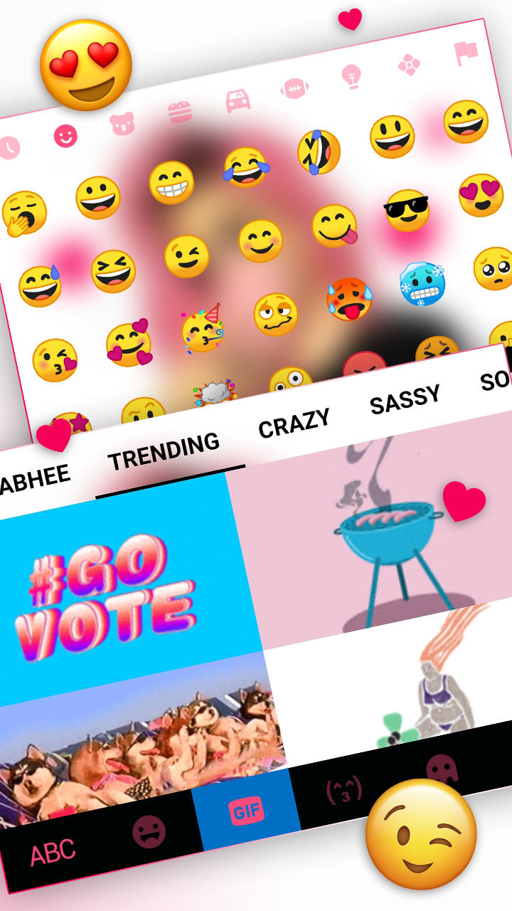 اسکرین شات 4 برنامه Pink Selfie Girl Keyboard Back