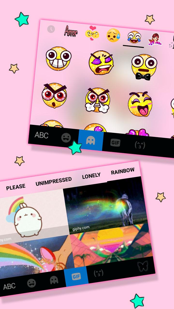 اسکرین شات 4 برنامه Pink Unicorn Donut Keyboard Th