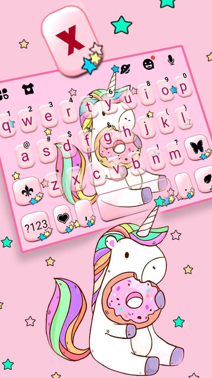 اسکرین شات 2 برنامه Pink Unicorn Donut Keyboard Th