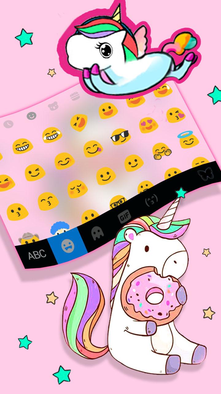 اسکرین شات 3 برنامه Pink Unicorn Donut Keyboard Th