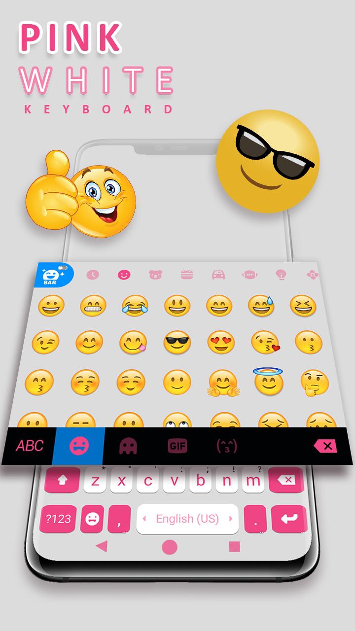 اسکرین شات 3 برنامه Pink White Chat Keyboard Theme