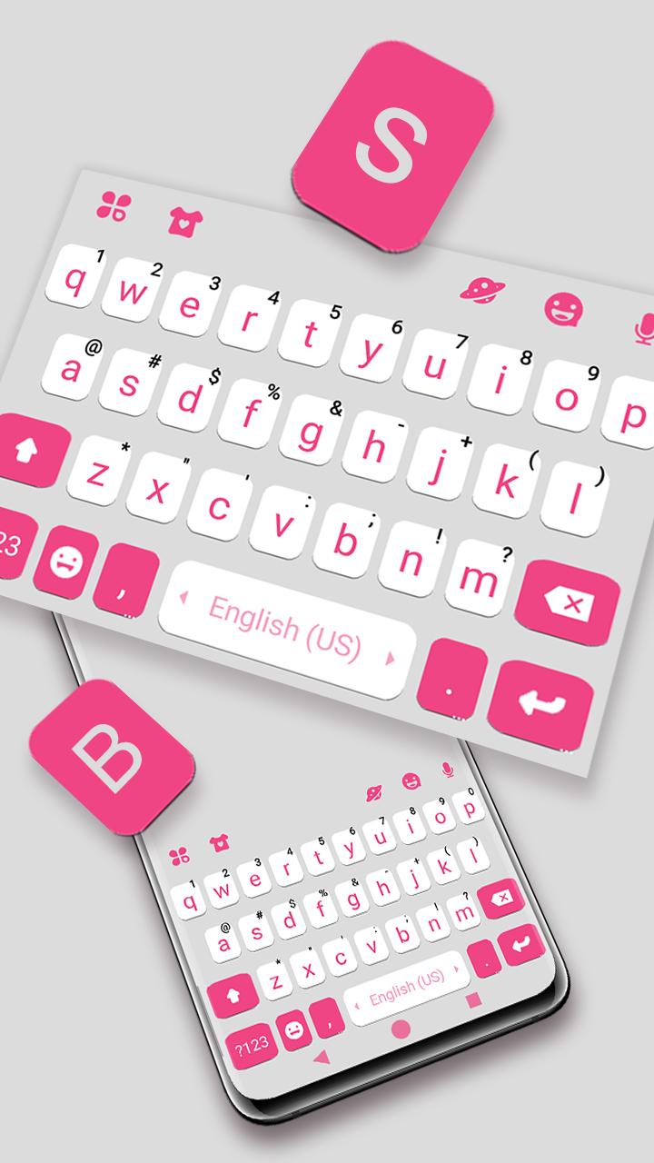 اسکرین شات 2 برنامه Pink White Chat Keyboard Theme