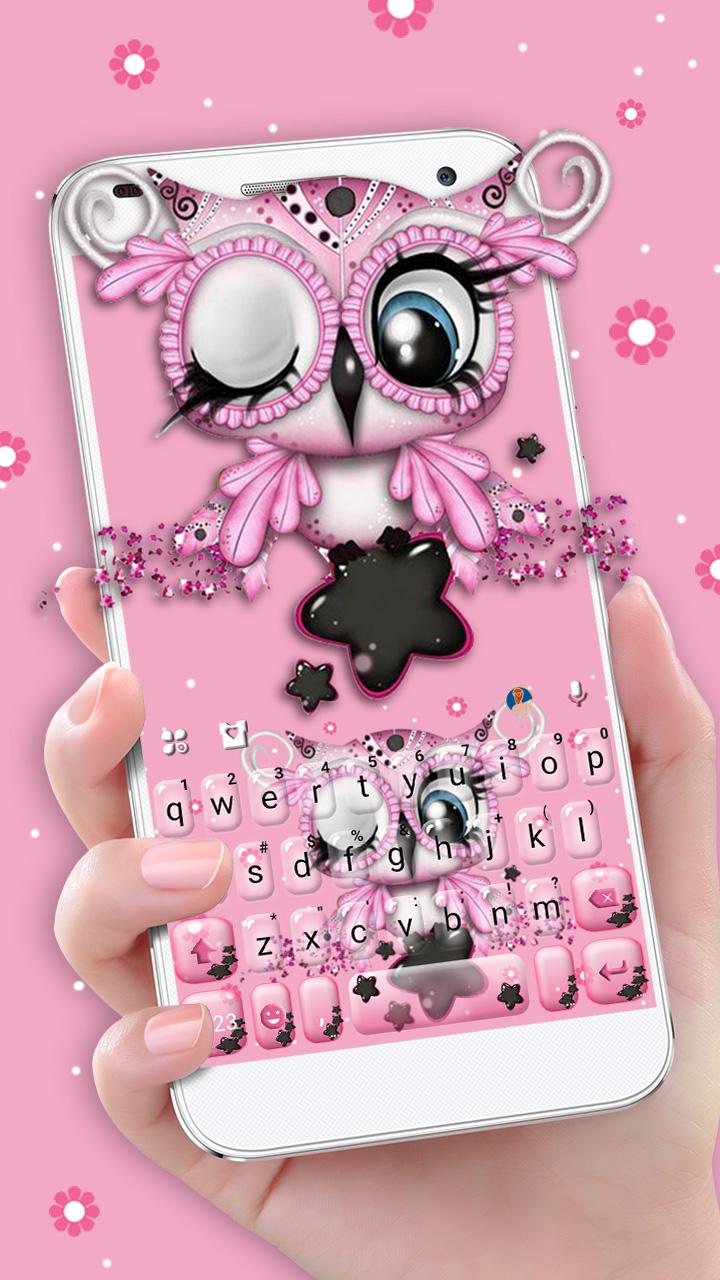 اسکرین شات 1 برنامه Pretty Pinky Owl Keyboard Them