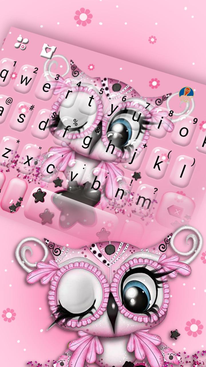 اسکرین شات 2 برنامه Pretty Pinky Owl Keyboard Them
