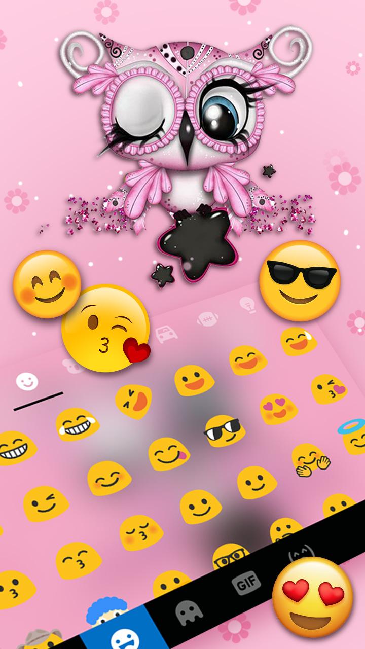 اسکرین شات 3 برنامه Pretty Pinky Owl Keyboard Them