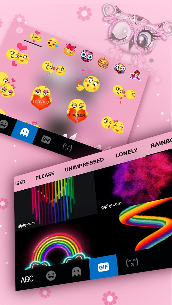 اسکرین شات 4 برنامه Pretty Pinky Owl Keyboard Them