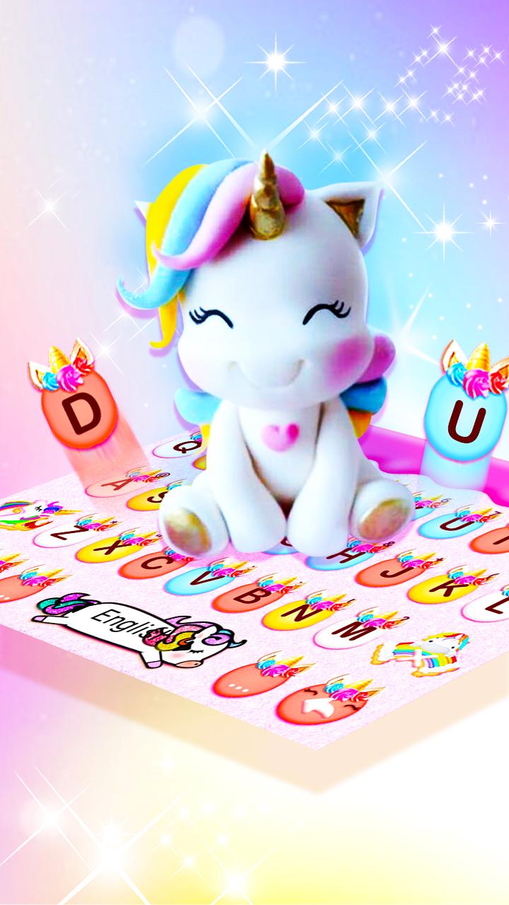 اسکرین شات 4 برنامه Rainbow Unicorn Smile Keyboard Theme