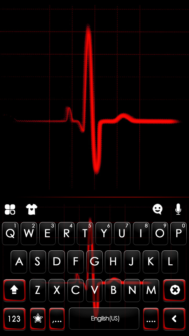 اسکرین شات 5 برنامه Red Heartbeat Live Keyboard Ba