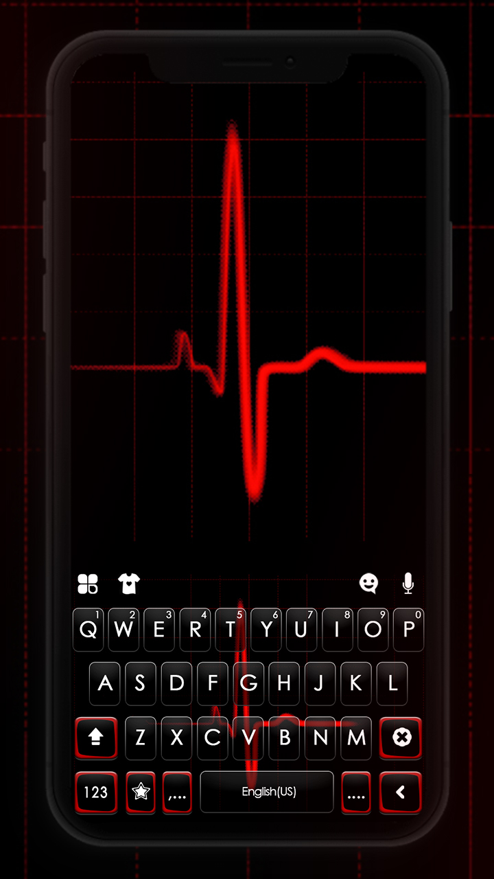 اسکرین شات 1 برنامه Red Heartbeat Live Keyboard Ba