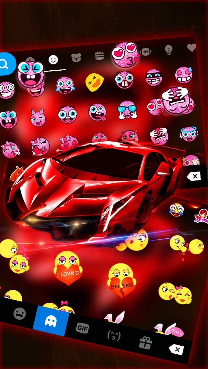 اسکرین شات 2 برنامه Red Racing Sports Car Keyboard Theme